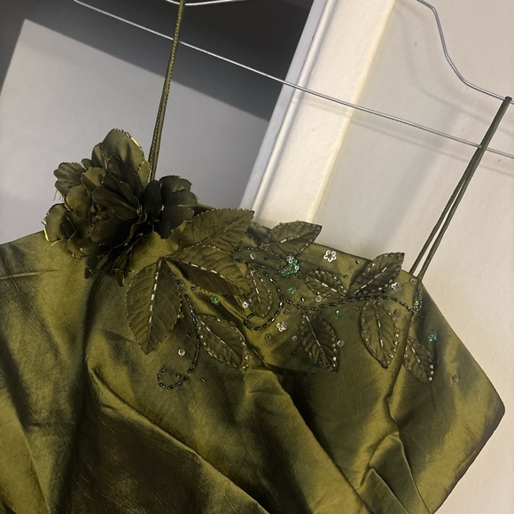 Mason Green Strapless Ruched Gown for Prom size S/M - Picture 3 of 9